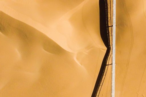 aerial yellow desert sand